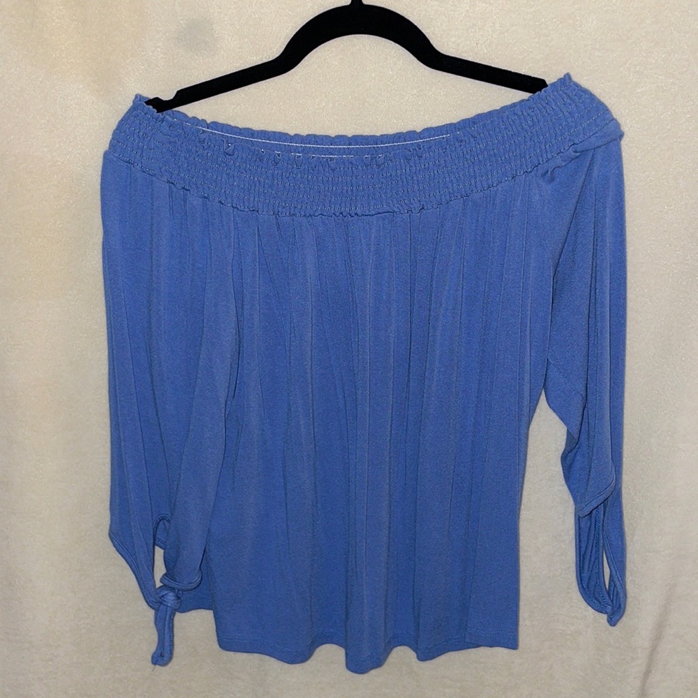 Blue off the shoulder top